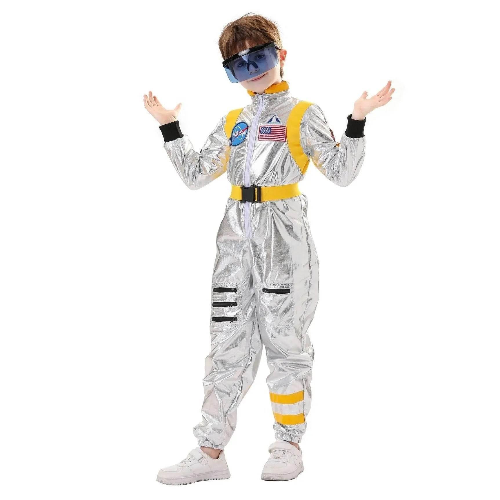 Space Suit Astronaut Couples Costume Carnival Halloween For Kids Girls Boys - Azufun
