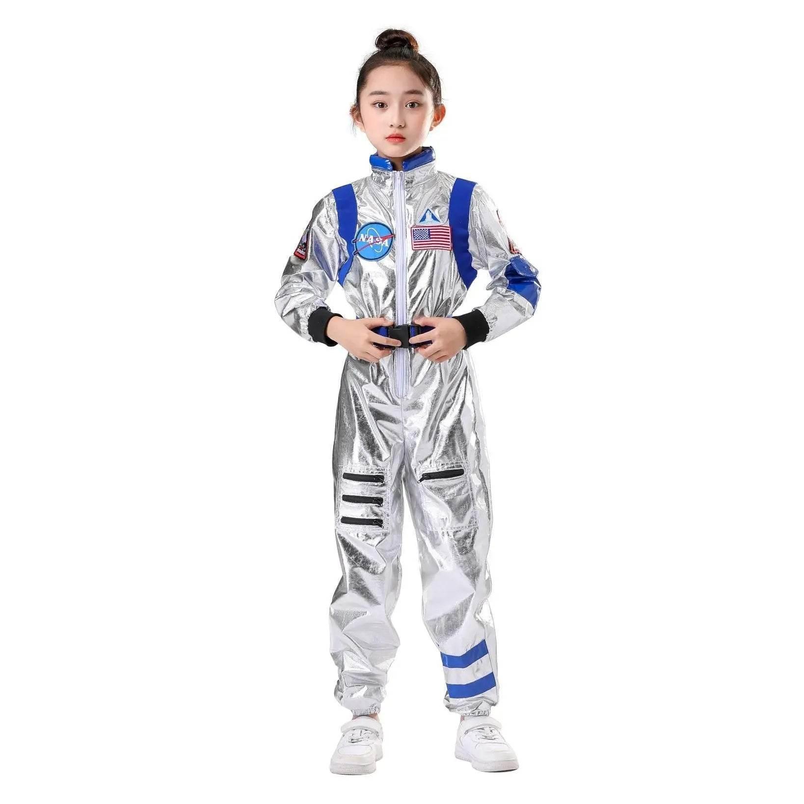 Space Suit Astronaut Couples Costume Carnival Halloween For Kids Girls Boys - Azufun