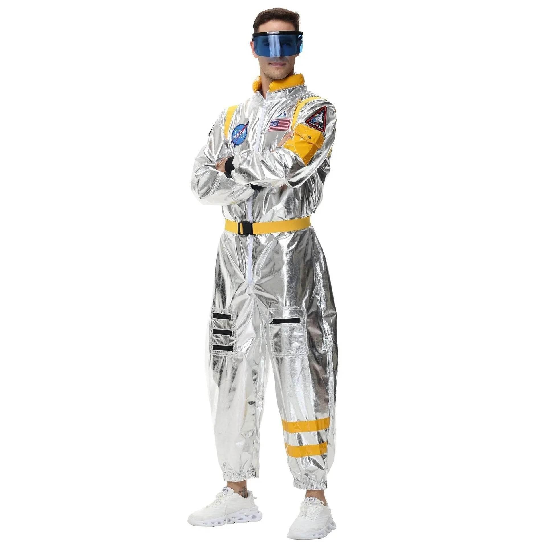 Space Suit Astronaut Couples Costume Carnival Halloween For Women Men - Azufun