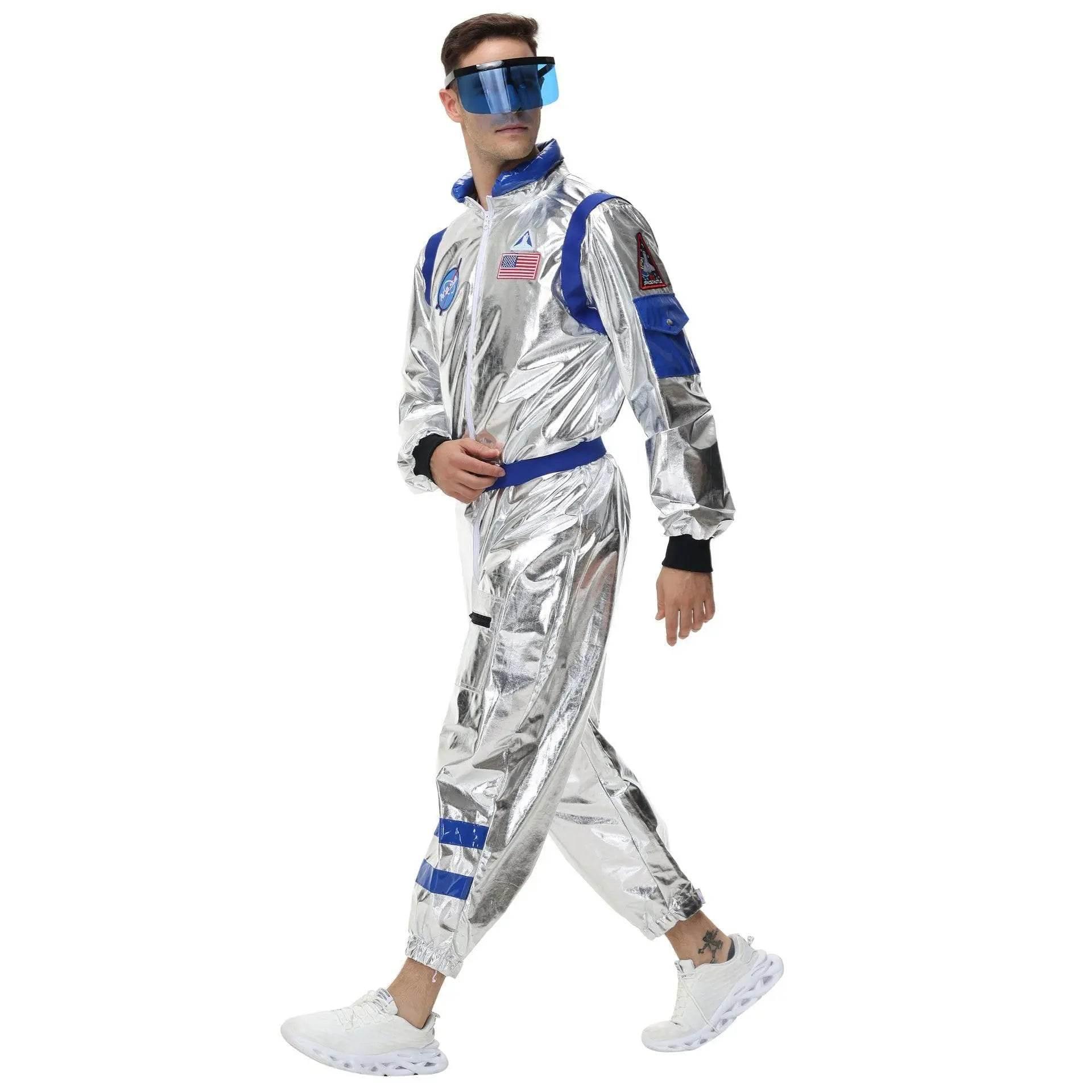Space Suit Astronaut Couples Costume Carnival Halloween For Women Men - Azufun