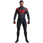 Spider-Man Into the Spider-Verse Miles Morales Costume Adults Cosplay Party Jumpsuit Halloween - Azufun