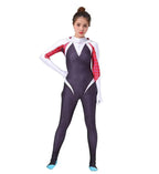Spider-Man Women Gwen Stacy Cosplay Costume Zentai Jumpsuit Adult Kids - Azufun