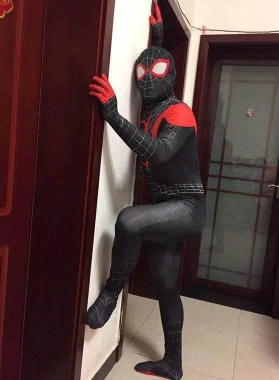 Spider man Into The Spider-Verse Bodysuit Miles Morales Costume Adult Kids - Azufun