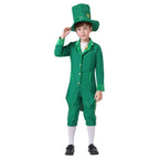 St Patrick's Day Kids Green Dress Party Cosplay Costume Carnival Suit - Azufun