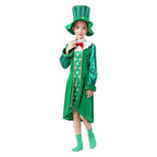 St Patrick's Day Kids Green Dress Party Cosplay Costume Carnival Suit - Azufun