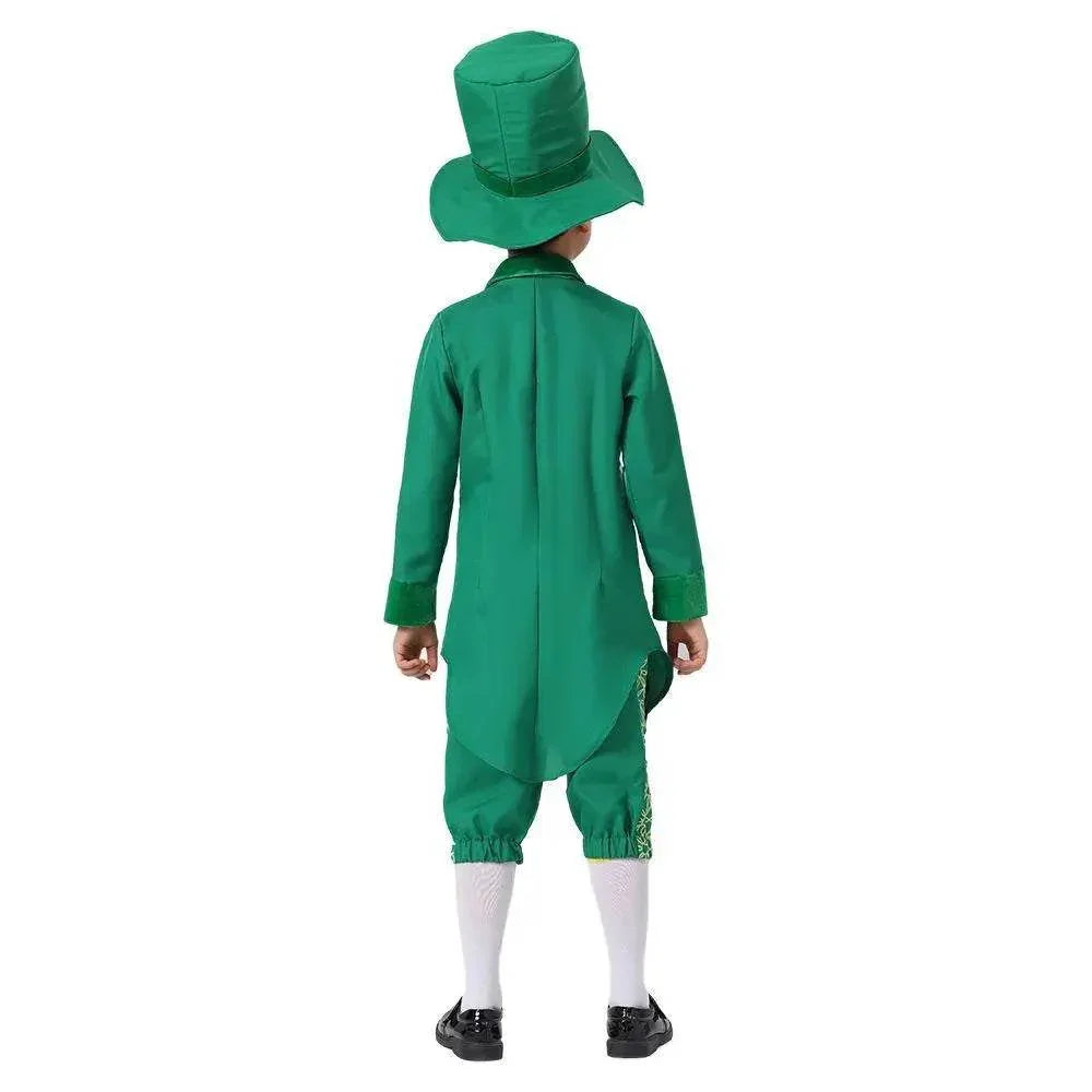 St Patrick's Day Kids Green Dress Party Cosplay Costume Carnival Suit - Azufun