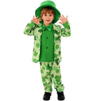 St. Patrick's Day Four Leaf Clover Kids Party Suit Cosplay Costumes - Azufun