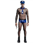 Stag Do Men Blue Police Night Club Costume - Azufun