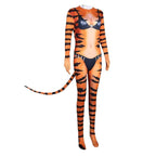 Tiger Stripes Animal Cosplay Zentai Costume Jumpsuit Bodysuit Outfits Adult - Azufun