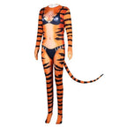 Tiger Stripes Animal Cosplay Zentai Costume Jumpsuit Bodysuit Outfits Adult - Azufun