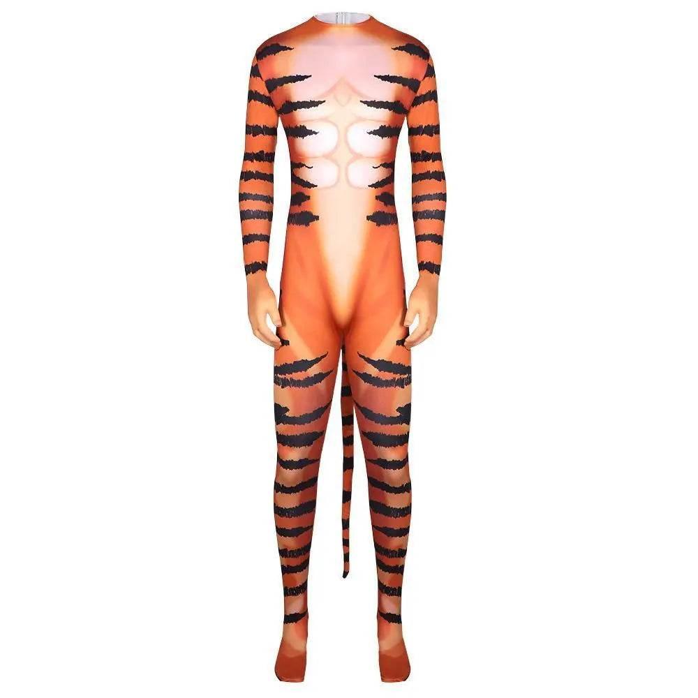 Tiger Stripes Animal Cosplay Zentai Costume Jumpsuit Bodysuit Outfits Adult - Azufun