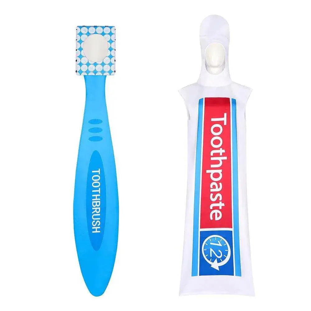 Toothpaste Toothbrush Funny Costume Halloween Cosplay For Adults - Azufun