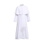 Unisex Men Solid Long Father Vicar Fancy Medieval Priest Costumes Cosplay Party Props - Azufun