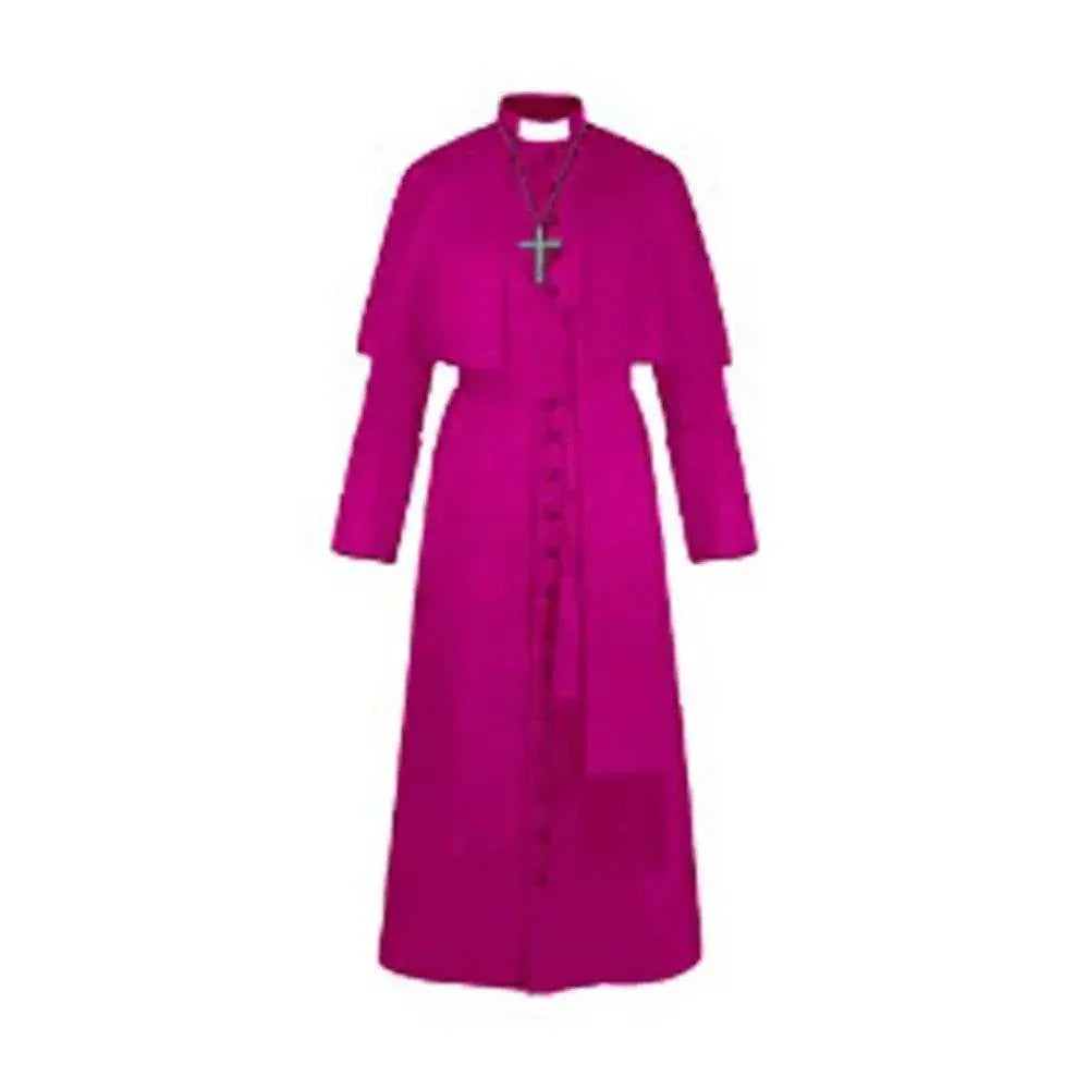 Unisex Men Solid Long Father Vicar Fancy Medieval Priest Costumes Cosplay Party Props - Azufun