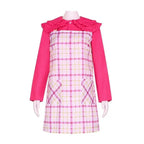 Wednesday Cosplay Costume Enid Sinclair Pink Dress Halloween Outfit for Women - Azufun