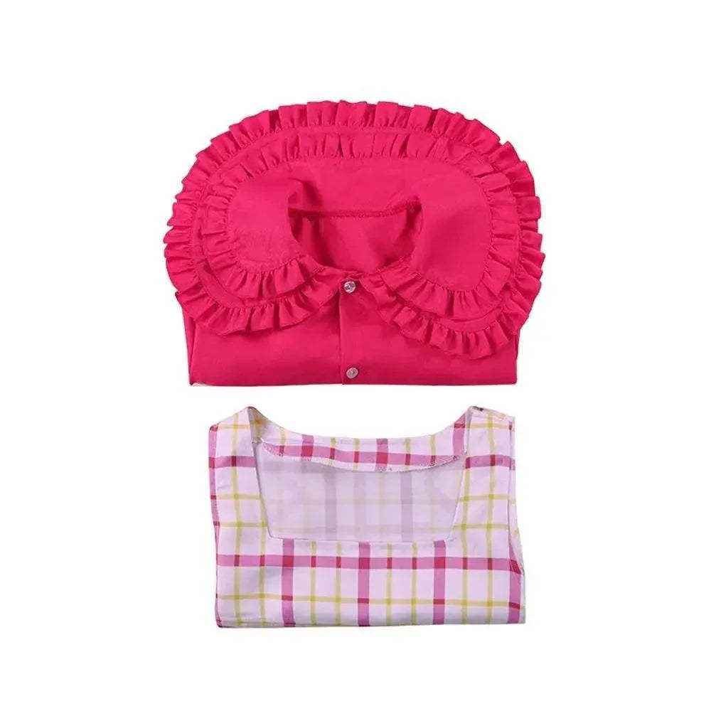 Wednesday Cosplay Costume Enid Sinclair Pink Dress Halloween Outfit for Women - Azufun