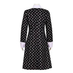 Wednesday Costume The Addams Family Cosplay Costumes Long Sleeve Printed Dress For Adult - Azufun