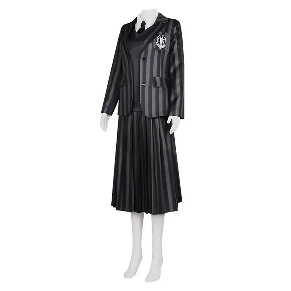 Wednesday Costume The Addams Family Cosplay Costumes Skirt Suit For Women - Azufun