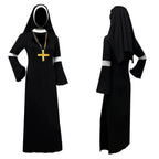 Women Nun Cosplay Halloween Costume - Azufun