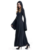 Women's Medieval Vintage Demon Hooded Witch Dress Cosplay Costume Halloween Renaissance Gothic - Azufun