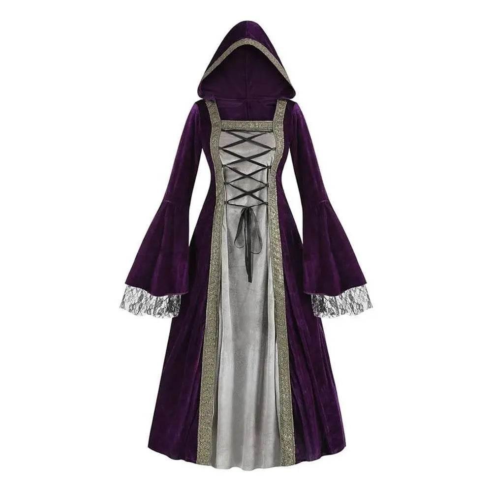 Womens Medieval Renaissance Costume Plus Size Medieval Role Play Dress - Azufun