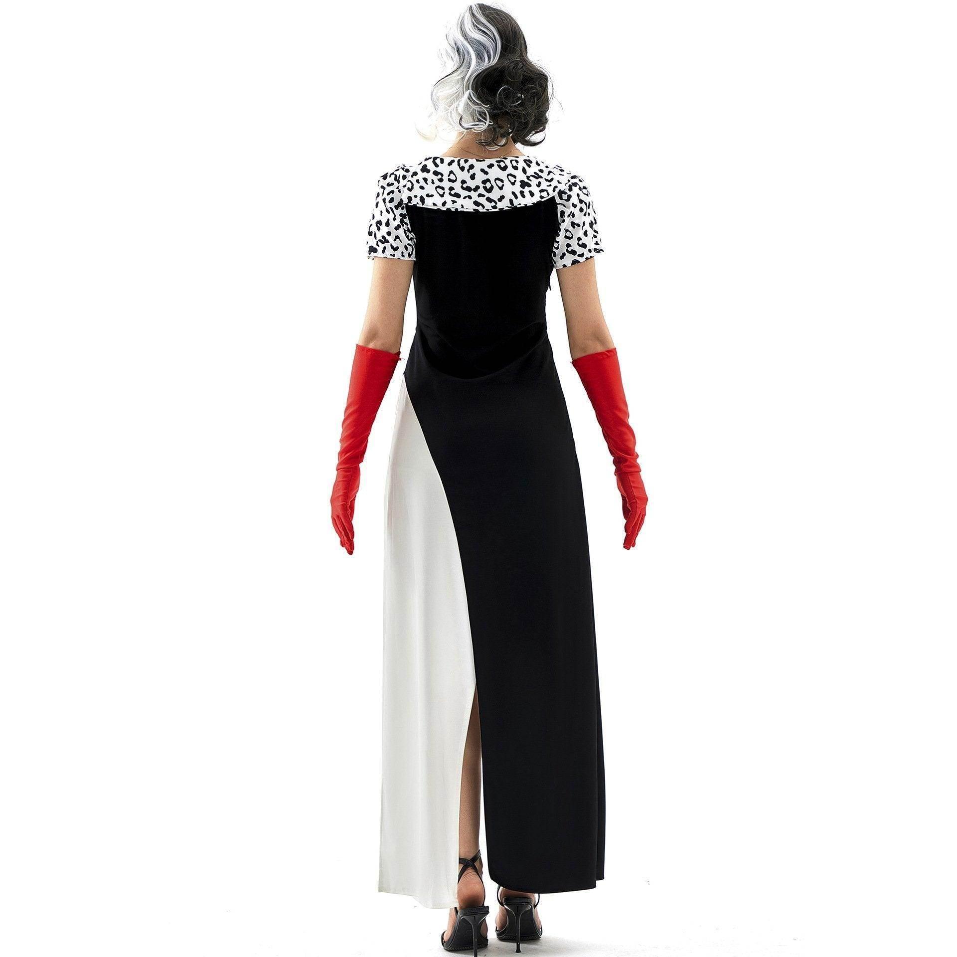 Cruella Duster Stage Costume Dress Adult Halloween Women - Azufun