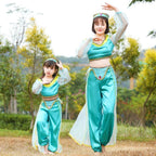 Aladdin Princess Jasmine Costume Cosplay Matching Dress Mom And Me - Azufun