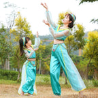 Aladdin Princess Jasmine Costume Cosplay Matching Dress Mom And Me - Azufun