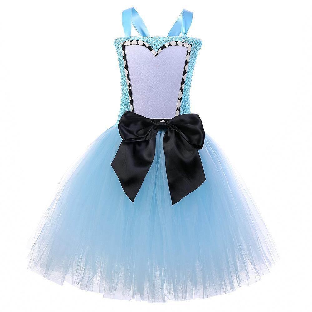 Alice in Wonderland Alice Princess Costume Kids Girls Cosplay Party Tutu Dress Halloween - Azufun
