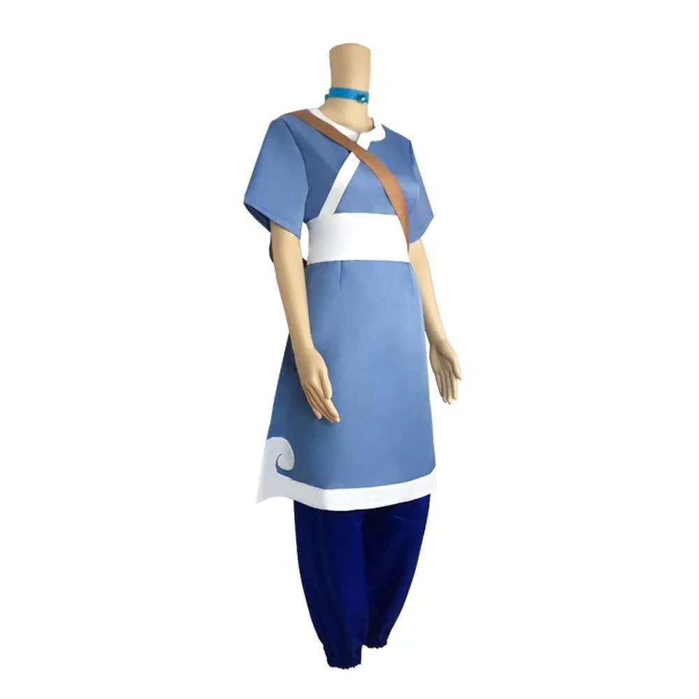 Anime Katara Avatar The Last Airbender Costume Party Carnival Cosplay Full Set - Azufun