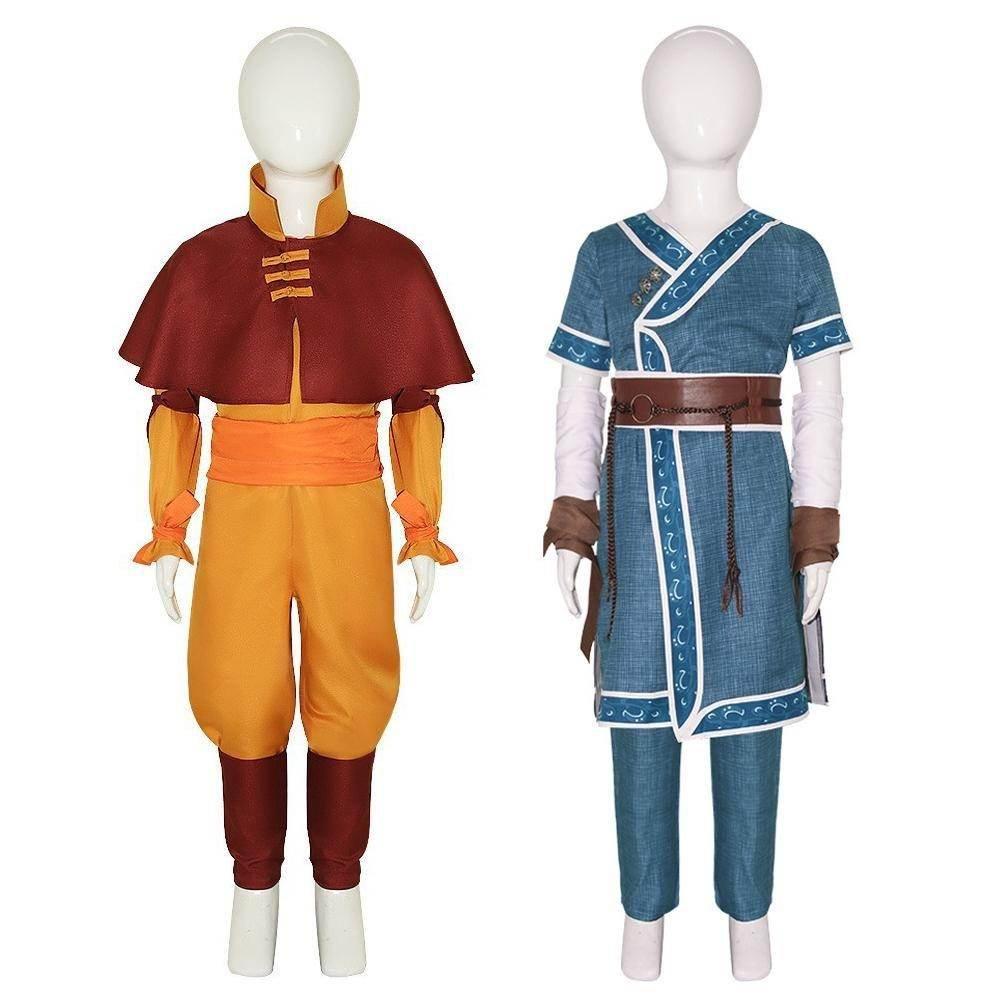 Anime Katara Bumi Aang Avatar The Last Airbender Cosplay Costume Adult Kids - Azufun