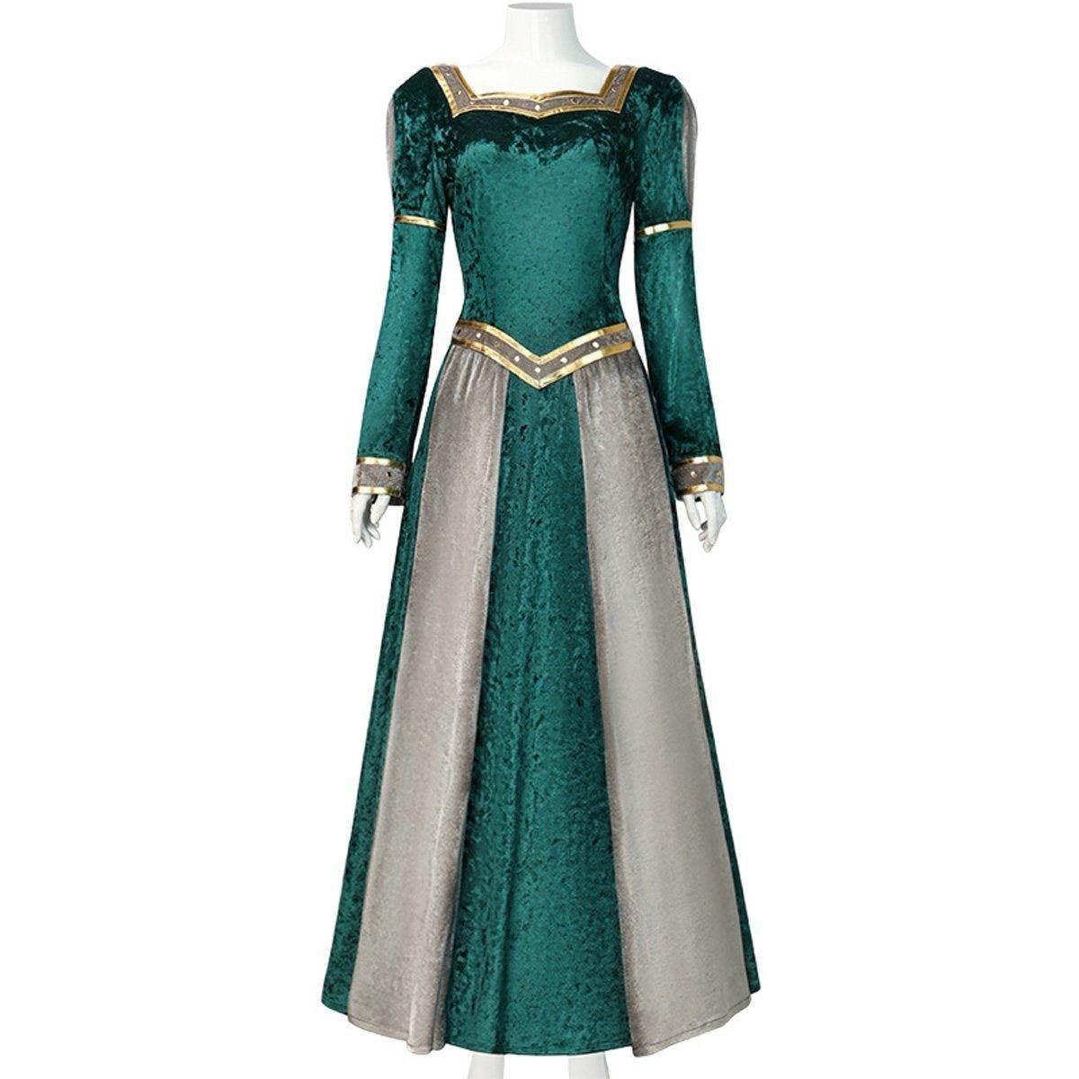 Anime Movie Shrek Princess Fiona Dress Halloween Carnival Suit Cosplay Costume For Adults - Azufun
