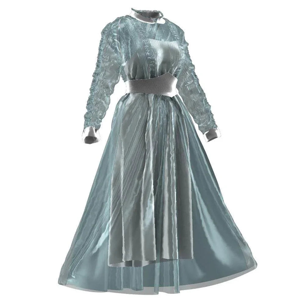 Astrid Deetz Costume Ball Dress Beetlejuice Skirt Striped Dress For Women Halloween - Azufun