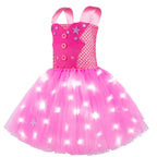 Barbie Movie Margot Barbie Pink Glow Tutu Dress Halloween Outfits Cosplay Costume Kids - Pajamasbuy