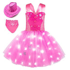 Barbie Movie Margot Barbie Pink Glow Tutu Dress Halloween Outfits Cosplay Costume Kids - Pajamasbuy