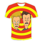 Beavis and butthead costumes round neck short sleeve men's 3D T-shirt - Azufun