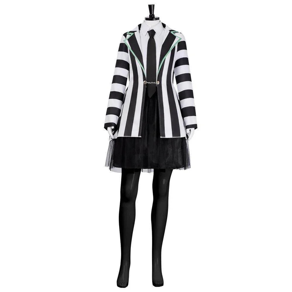 Beetlejuice Adult Kids Blazer Dress Costume For Women Girl - Azufun