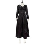 Bellatrix Lestrange Satin Dress Halloween Cosplay Costume - Azufun
