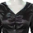 Bellatrix Lestrange Satin Dress Halloween Cosplay Costume - Azufun