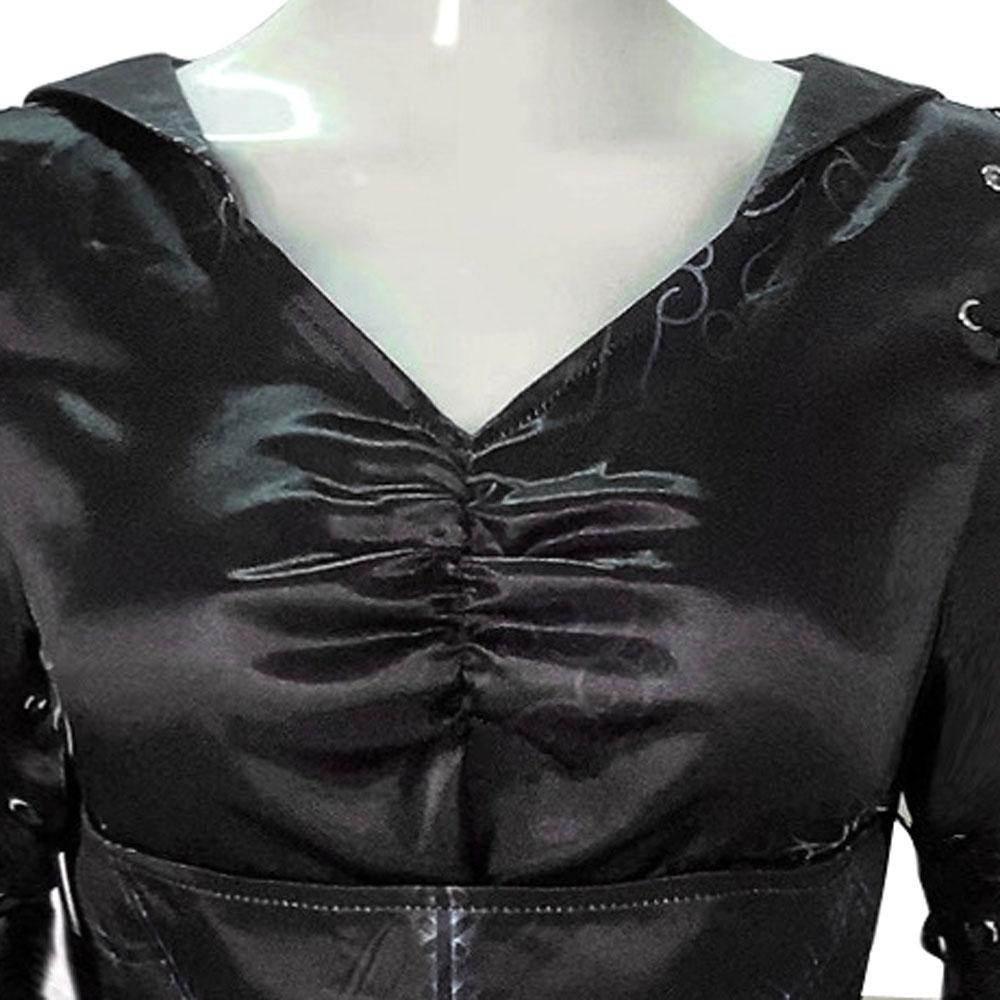 Bellatrix Lestrange Satin Dress Halloween Cosplay Costume - Azufun