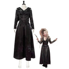 Bellatrix Lestrange Satin Dress Halloween Cosplay Costume - Azufun