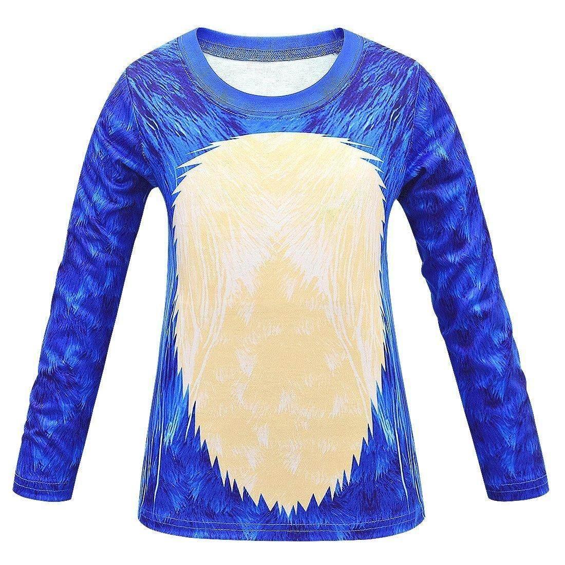 Boys Long Sleeve Cartoon Pants Set Sonic the Hedgehog Print costumes Set - Azufun