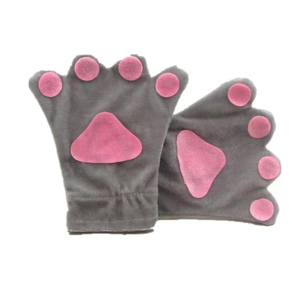 BuyChildren Fog Rabbit Claw Paw Fleece Kigurumi Gloves Now Cheaper With 3 - 5 Days Ship - PajamasBuy