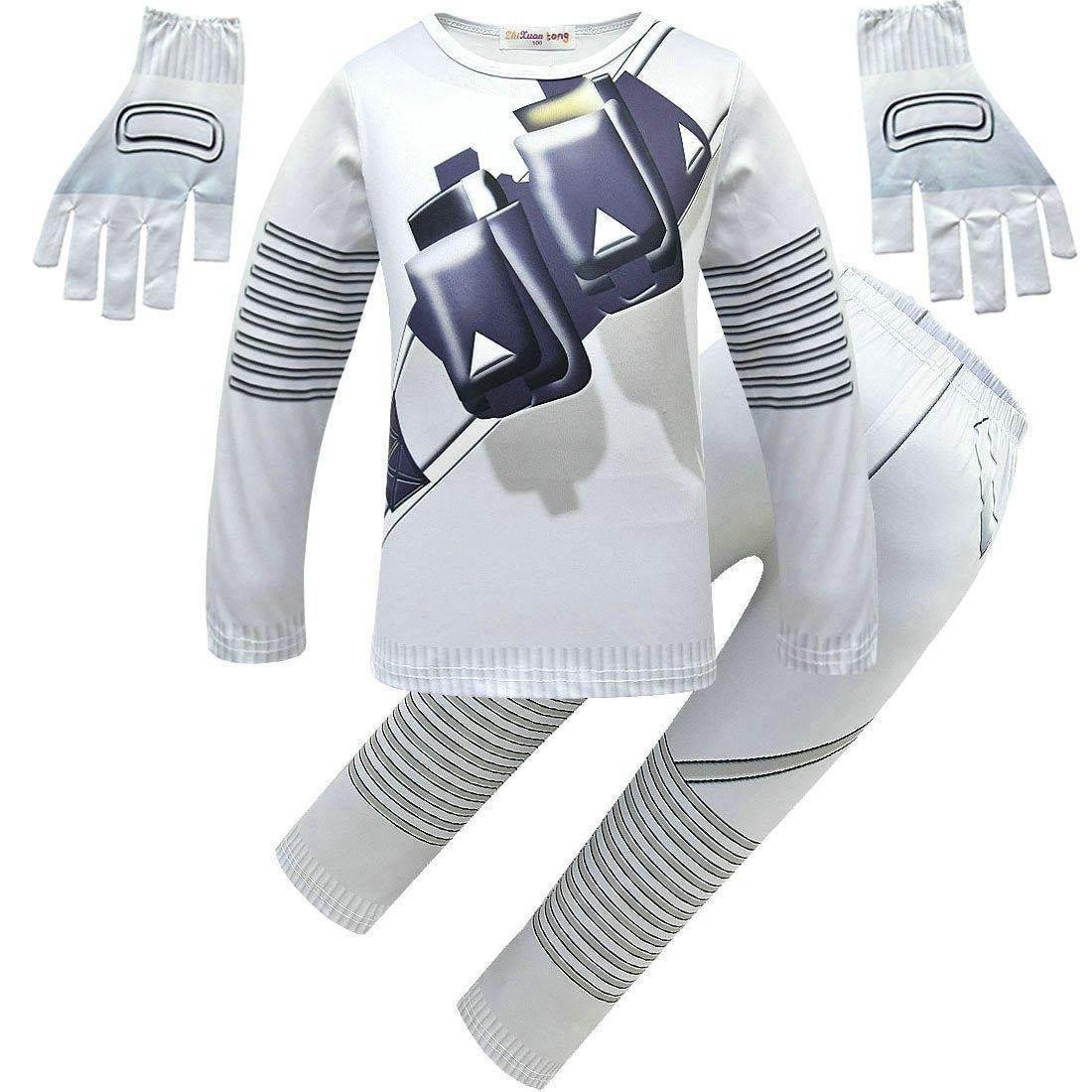 DJ Marshmello Chris Comstock Costume Top Pants Mask for Kid - Azufun