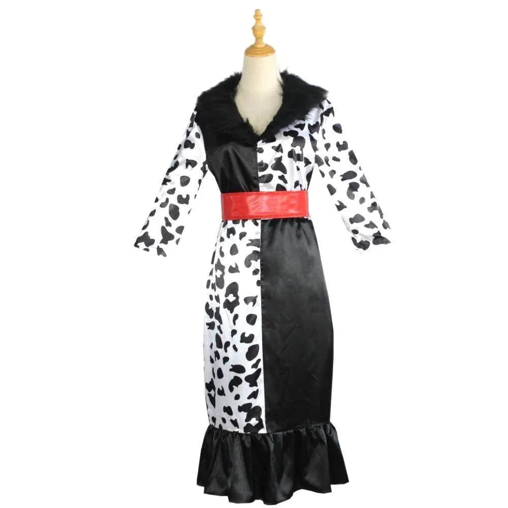 Evil Madame Costume Cruella De Vil cosplay dress 101 Dalmatians - Azufun
