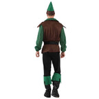 Forest Prince Costumes for Men Halloween Adult Hunter Cosplay Set Green Outfit - Azufun