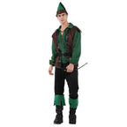 Forest Prince Costumes for Men Halloween Adult Hunter Cosplay Set Green Outfit - Azufun