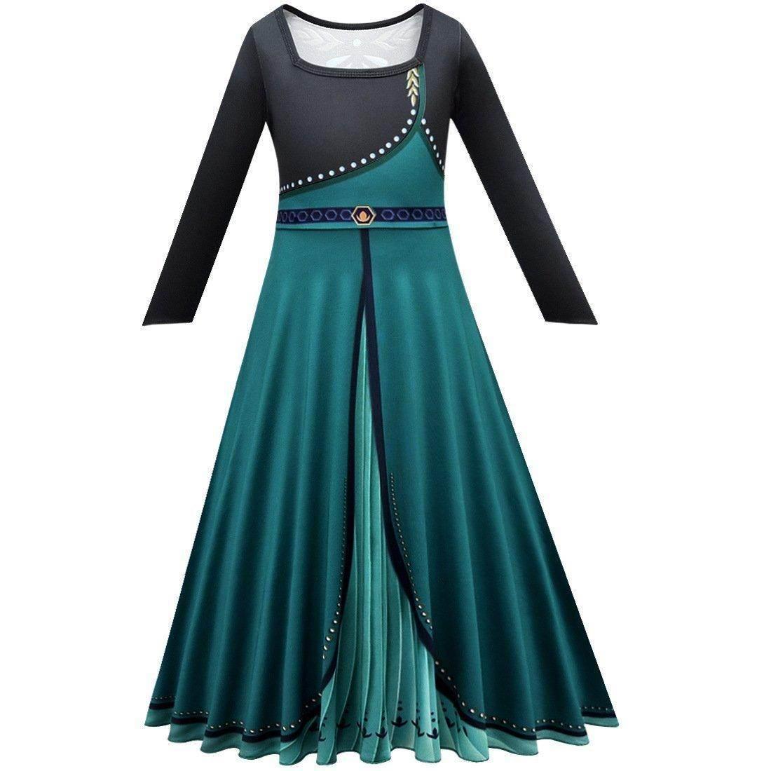 Frozen Girl Dresses Baby Kid Princess Anna Dress Snow Queen Cosplay Costume Party Dress - Azufun