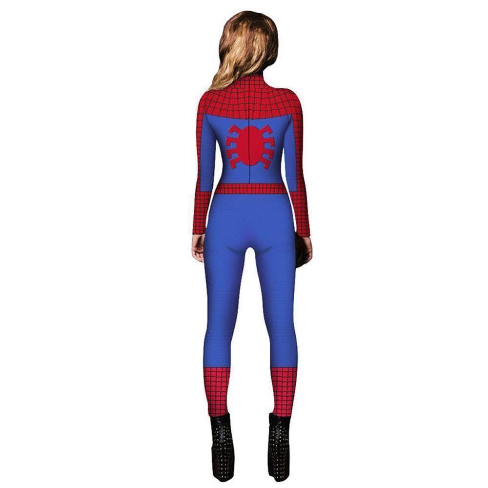 Halloween Peter B Parker Spider woman Digital Printed Bodycon Jumpsuit Costume - Azufun