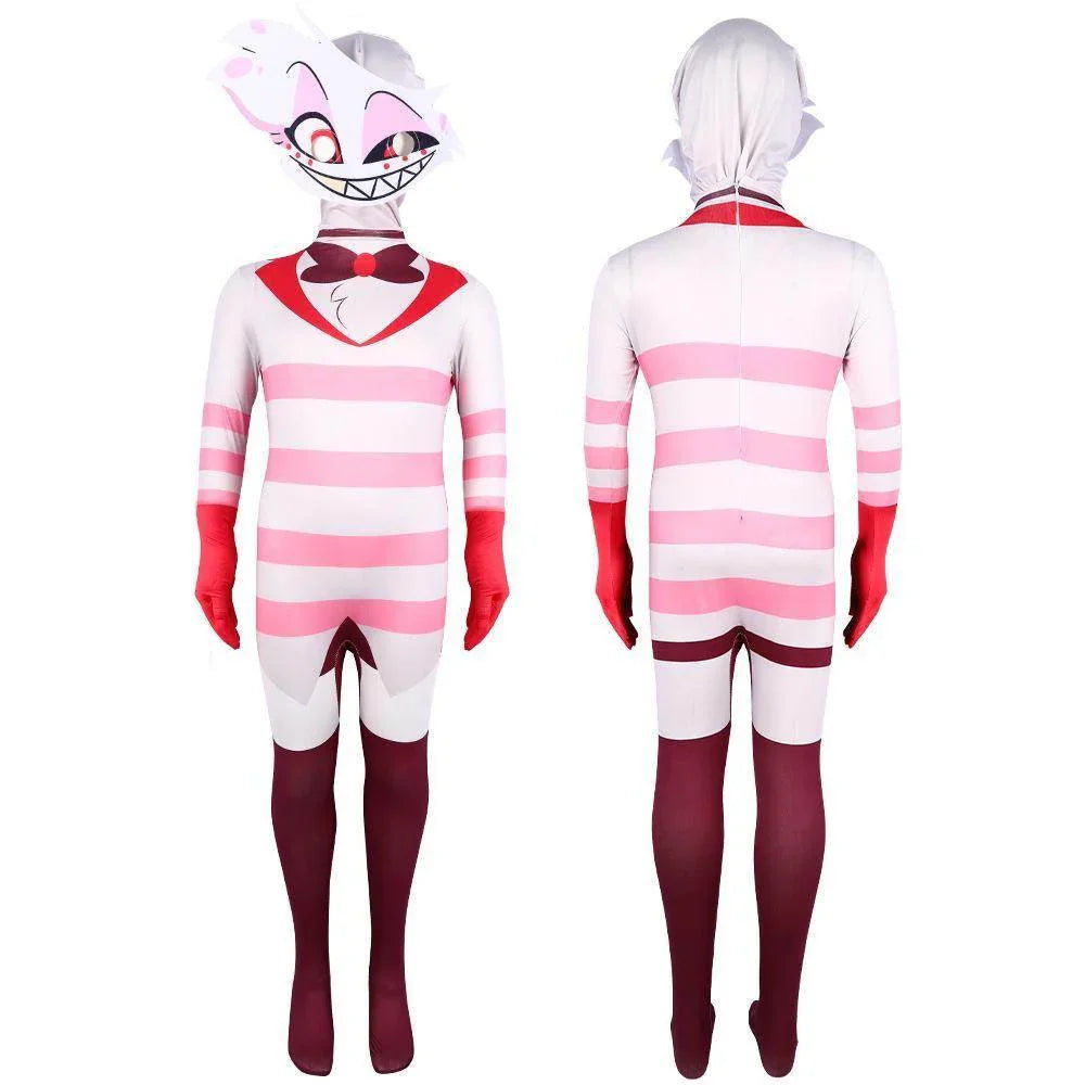 Hazbin Hotel Angel Dust AD Jumpsuit Adult Kids Cosplay Costume Carnival - Azufun